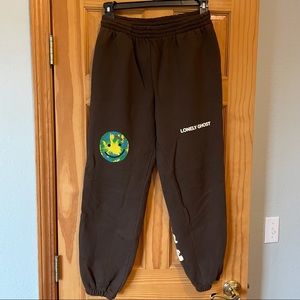 Lonely Ghost It’s Cool to Care Brown Sweatpants. Perfect condition, never worn.